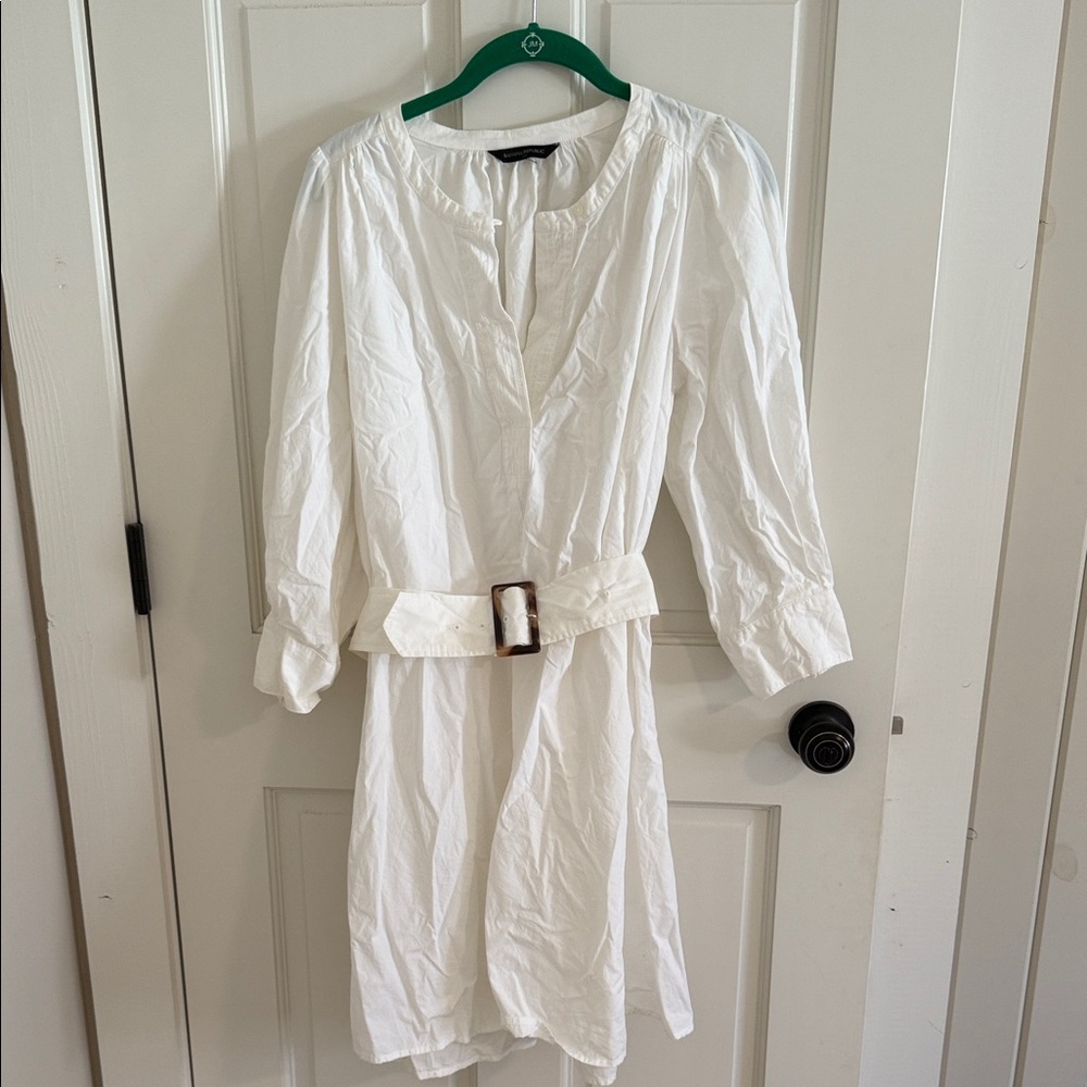 Banana Republic Belted white dress